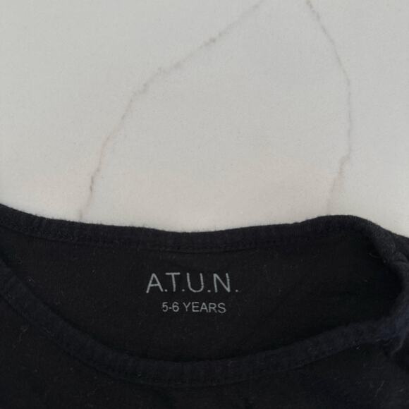 A.T.U.N. Black Ruffle Long Sleeve Tee Shirt - Size 5-6 - Picture 2 of 3